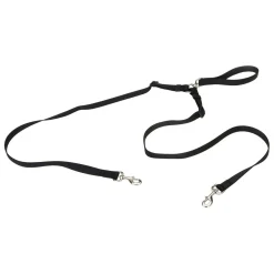 Adjustable 2 Dog Walker Dog Leash 1in Black