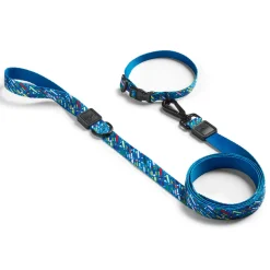 Adjustable Blue Splatter Paint Dog Collar