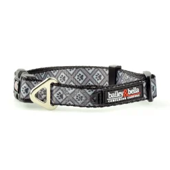 Adjustable Grey Diamonds Dog Collar
