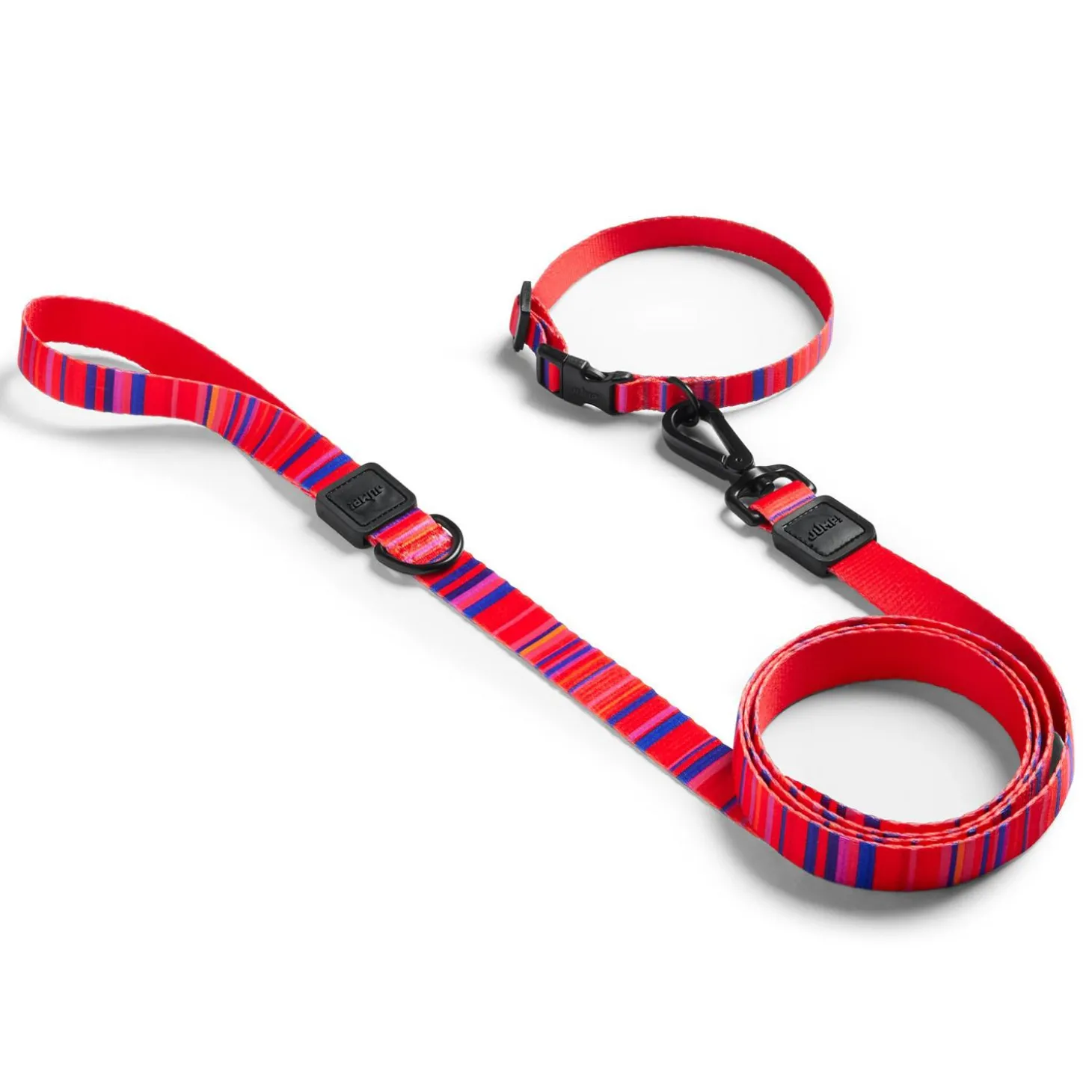 Adjustable Red Stripe Dog Collar