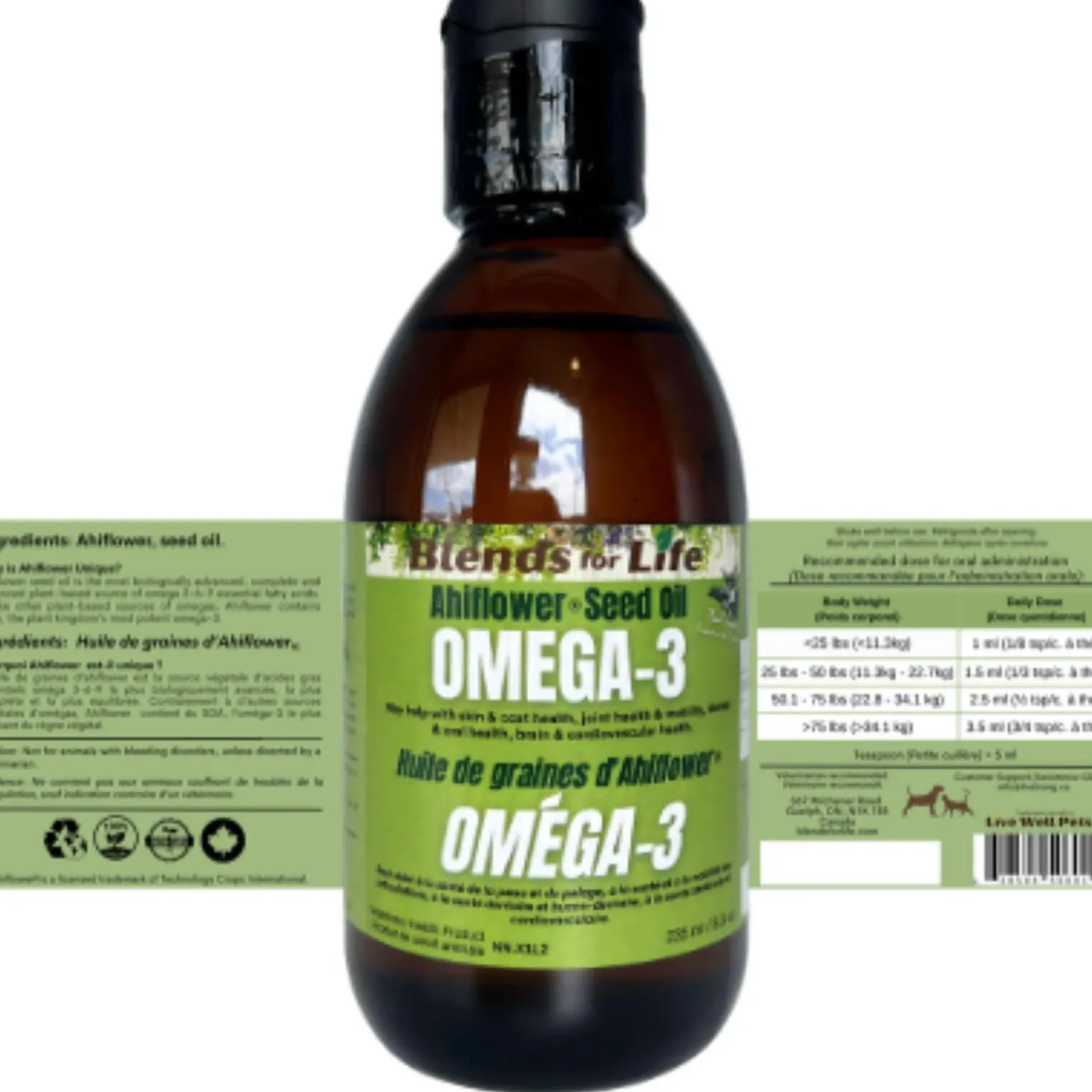 Ahiflower Seed Oil Omega-3 Pet Supplement