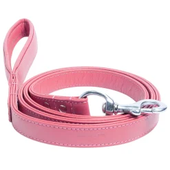 Alpine Dog Leash Leather 72in - Bubblegum Pink