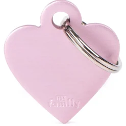 Aluminum Pink Heart ID Tag