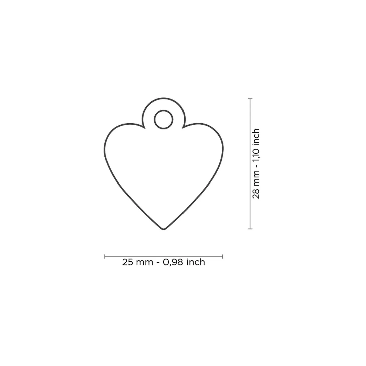 Aluminum Red Heart ID Tag