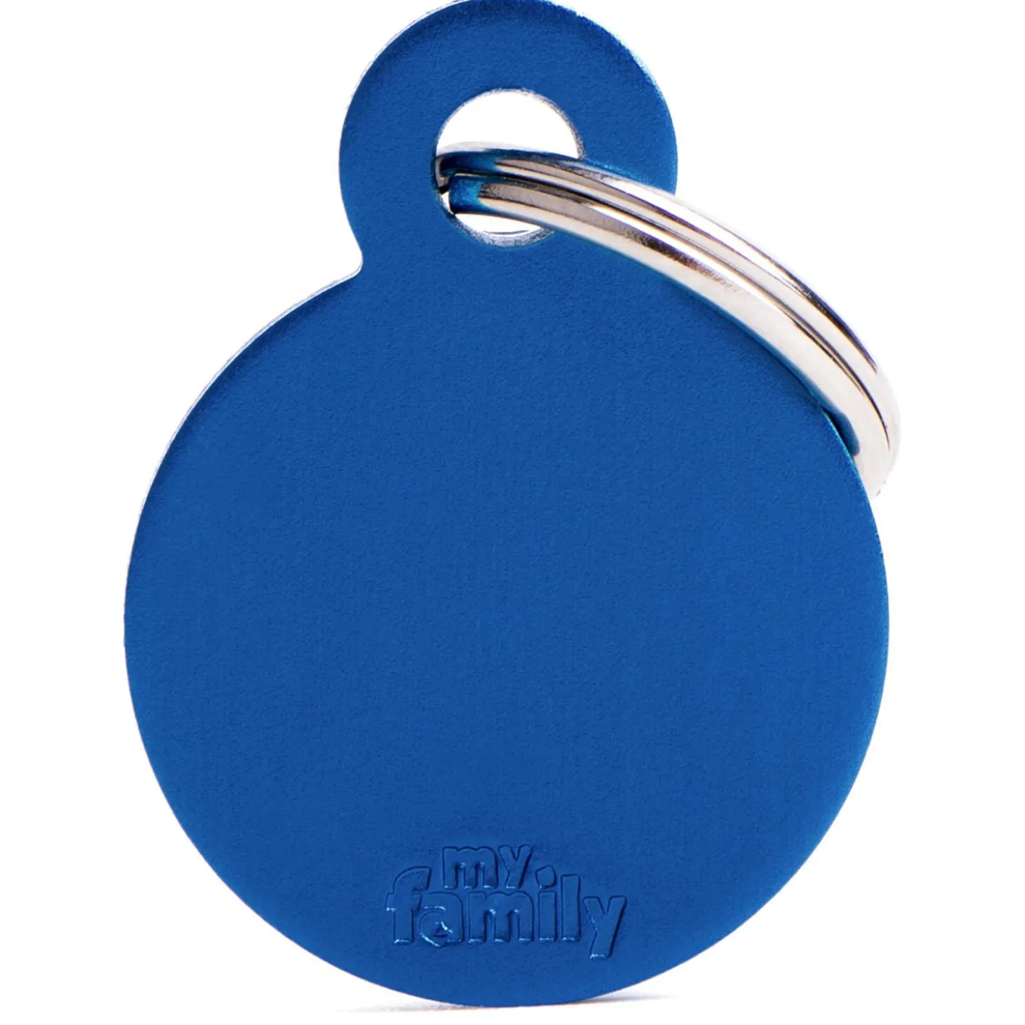 Basic Aluminum Blue Circle ID Tag