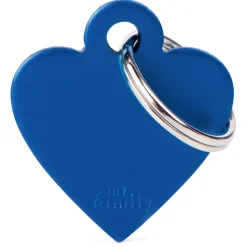 Basic Aluminum Blue Heart ID Tag