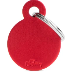 Basic Aluminum Red Circle ID Tag