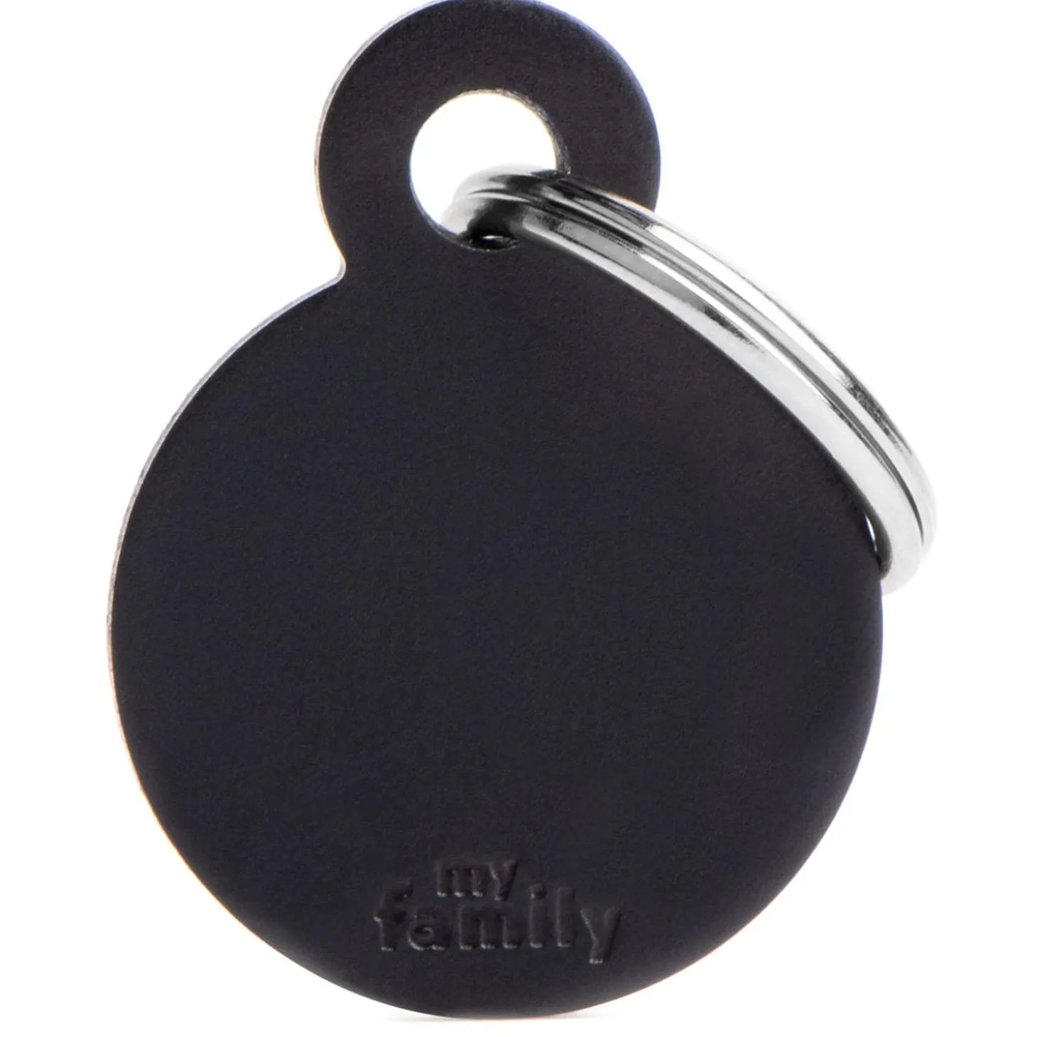 Basic Handmade Black Circle ID Tag