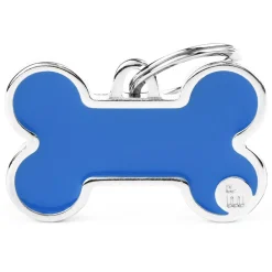Basic Handmade Blue Bone ID Tag