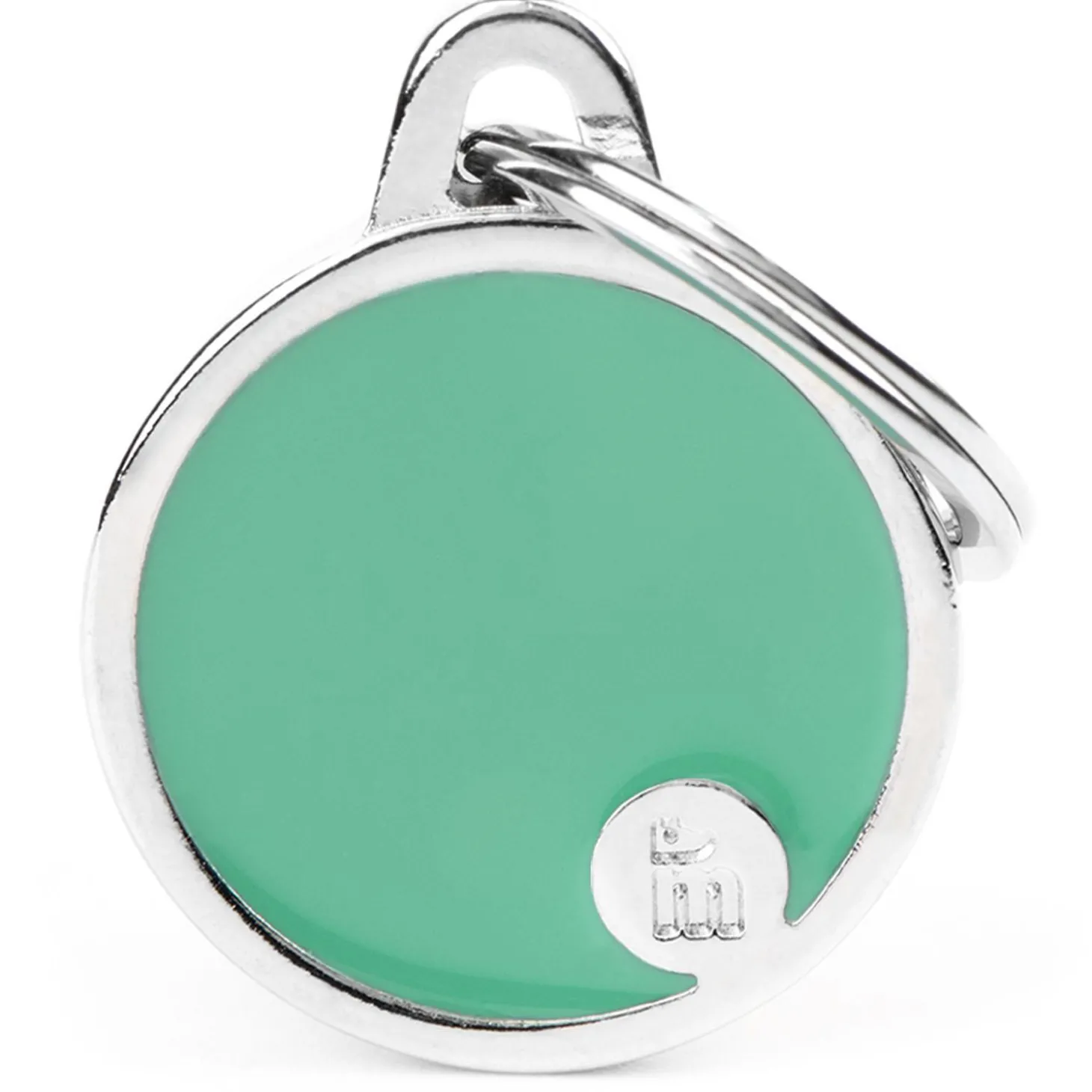 Basic Handmade Light Blue Circle ID Tag