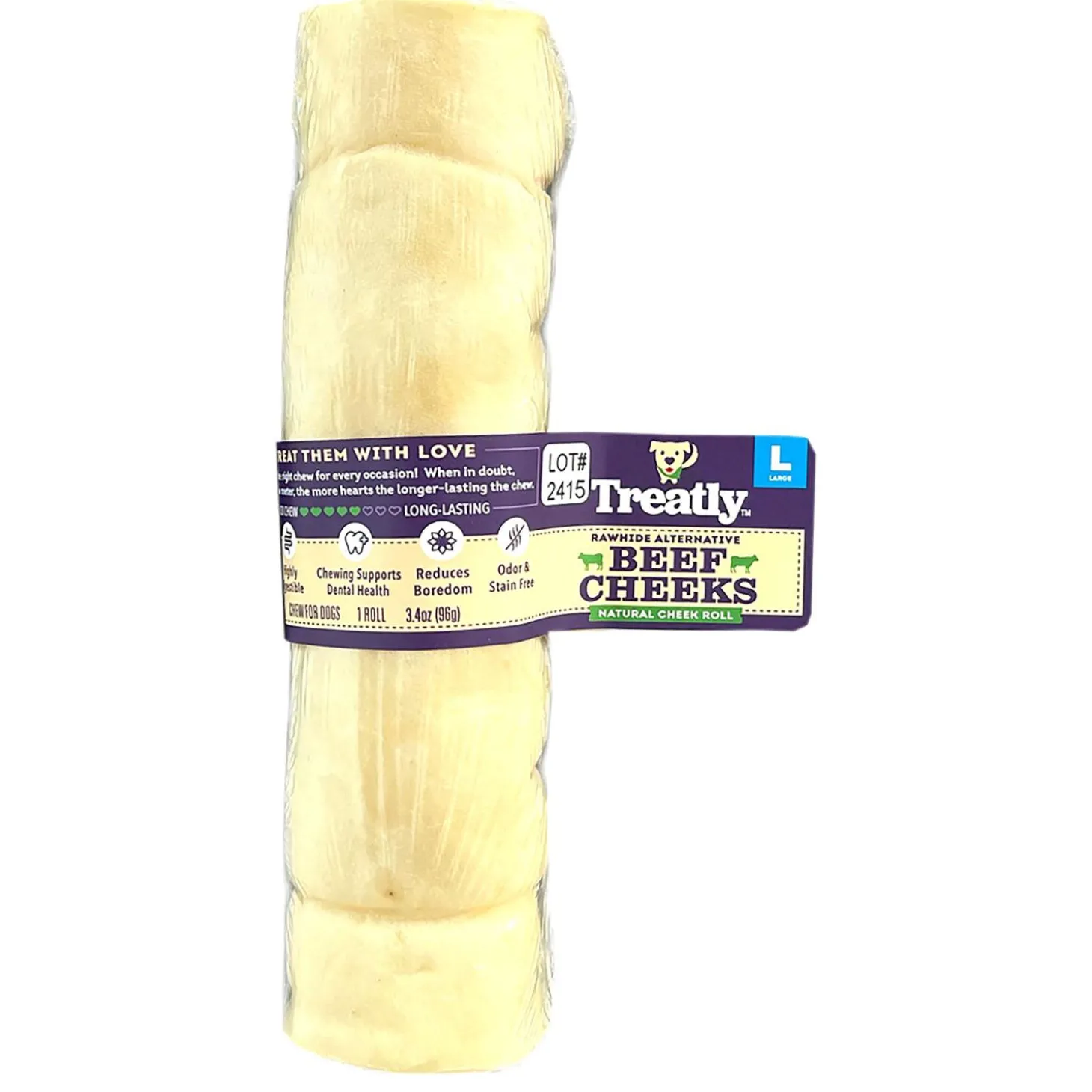 Beef Cheeks Roll Large Dog Treats