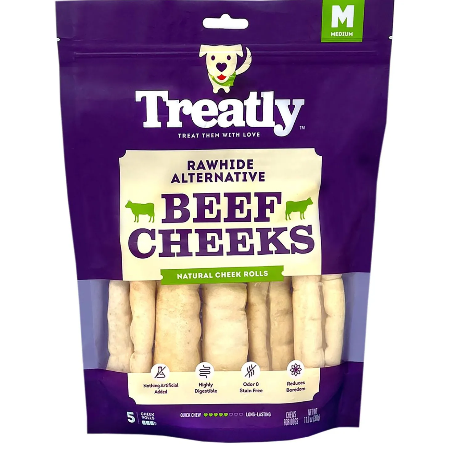 Beef Cheeks Roll Medium Dog Treats