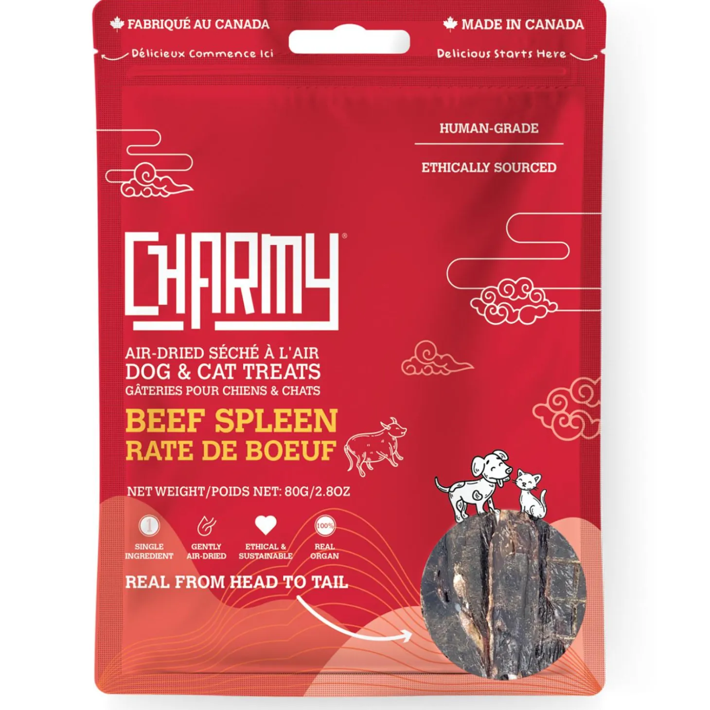 Beef Spleen Air-Dried Dog & Cat Treats