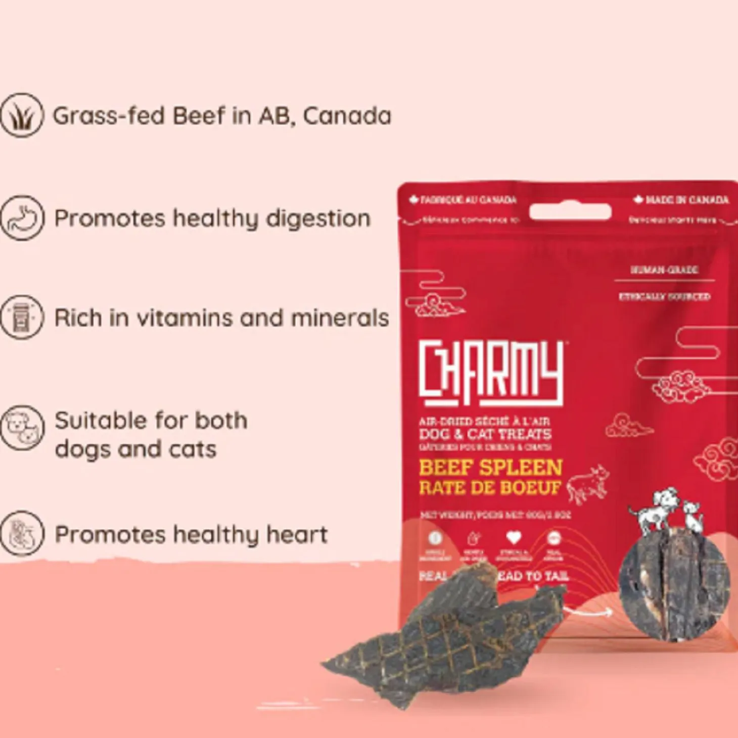 Beef Spleen Air-Dried Dog & Cat Treats