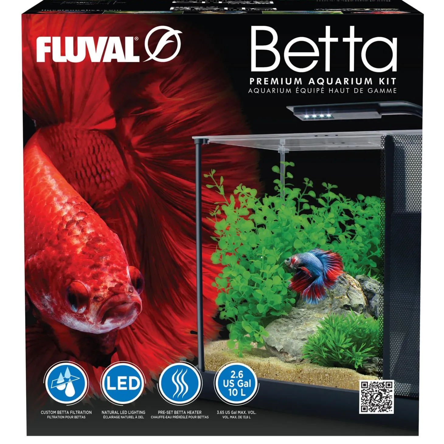 Betta Premium Black Aquarium Kit