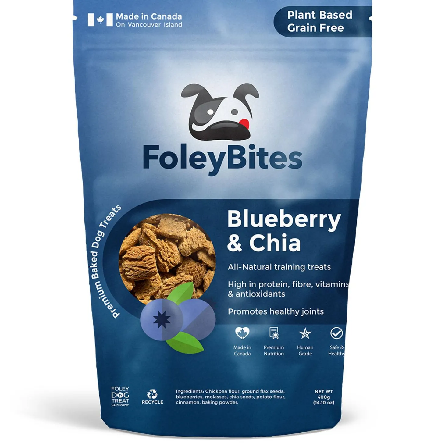 Bites Plant Based Blueberry & Chia Dog Treats