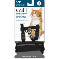 Black Adjustable Cat Harness & Leash Set