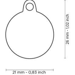 Black Glam Paw Circle ID Tag