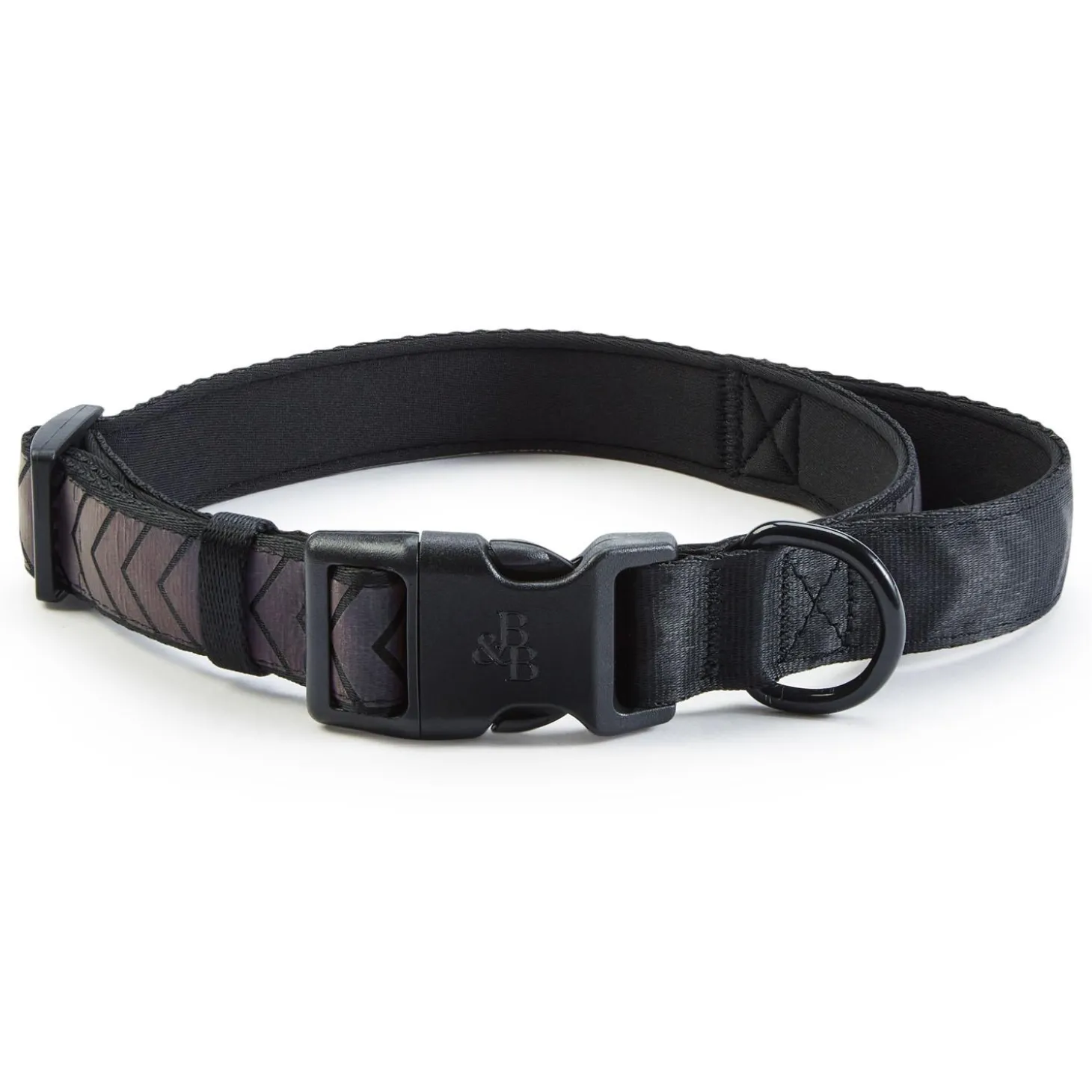 Black Reflective Cushion Neoprene Padded Dog Collar