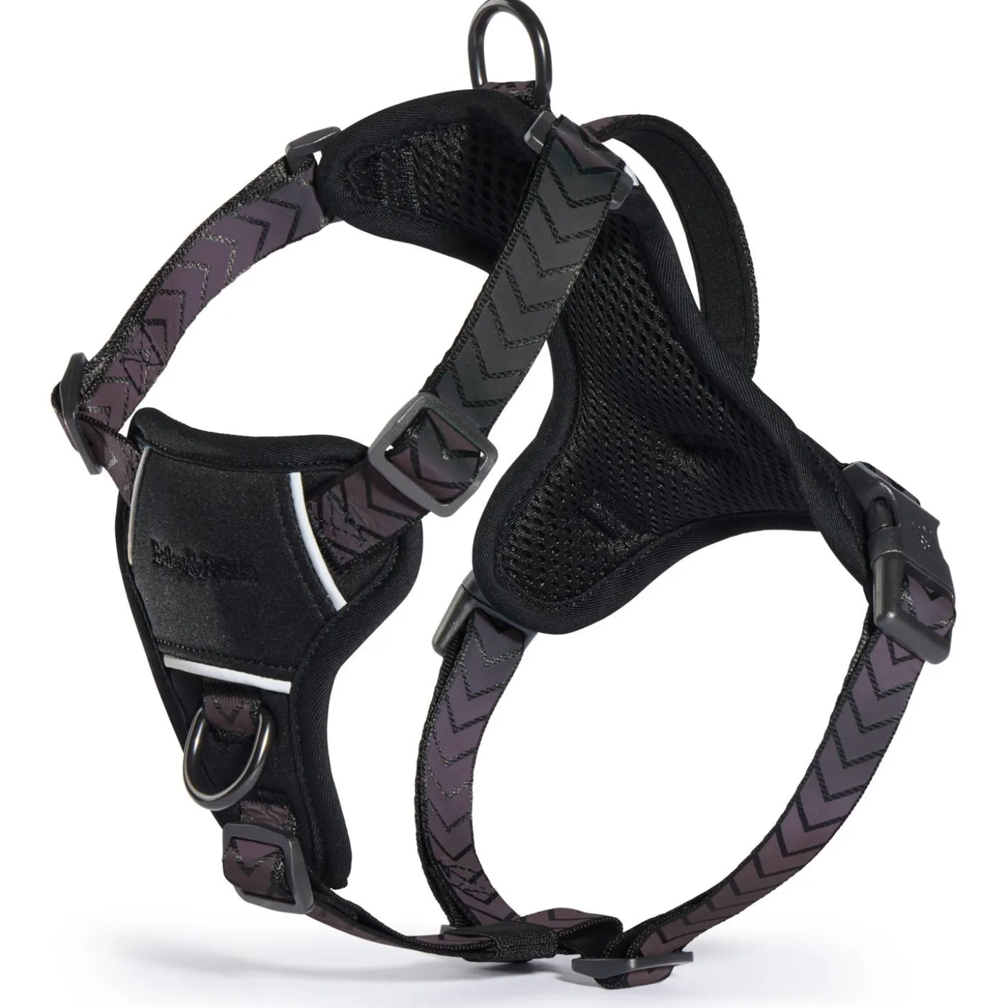 Black Reflective Cushion Neoprene Padded Dog Harness