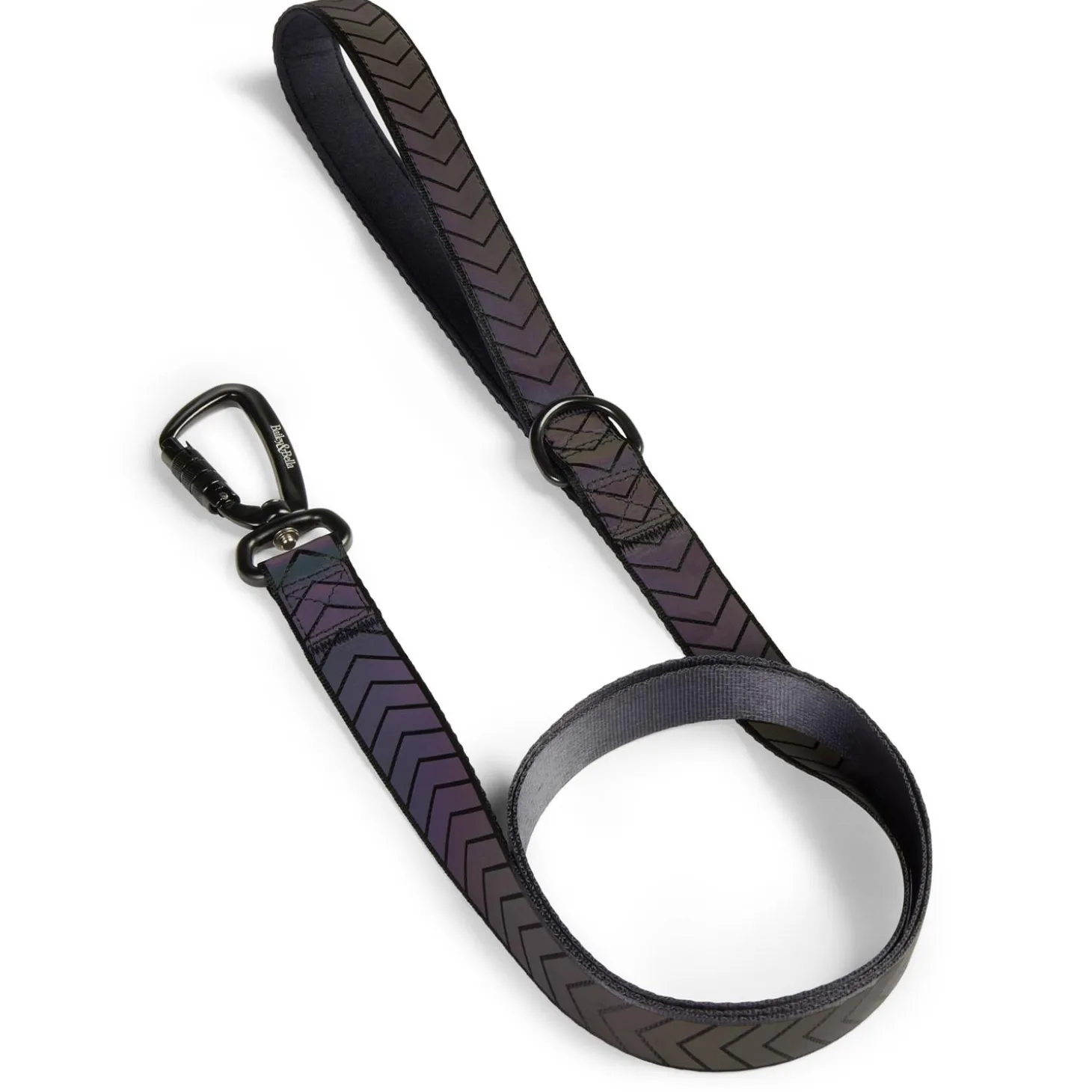 Black Reflective Cushion Neoprene Padded Dog Leash