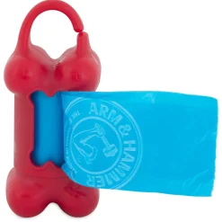 Bone Poopbag Dispenser & Waste Assorted Colour Bag Set