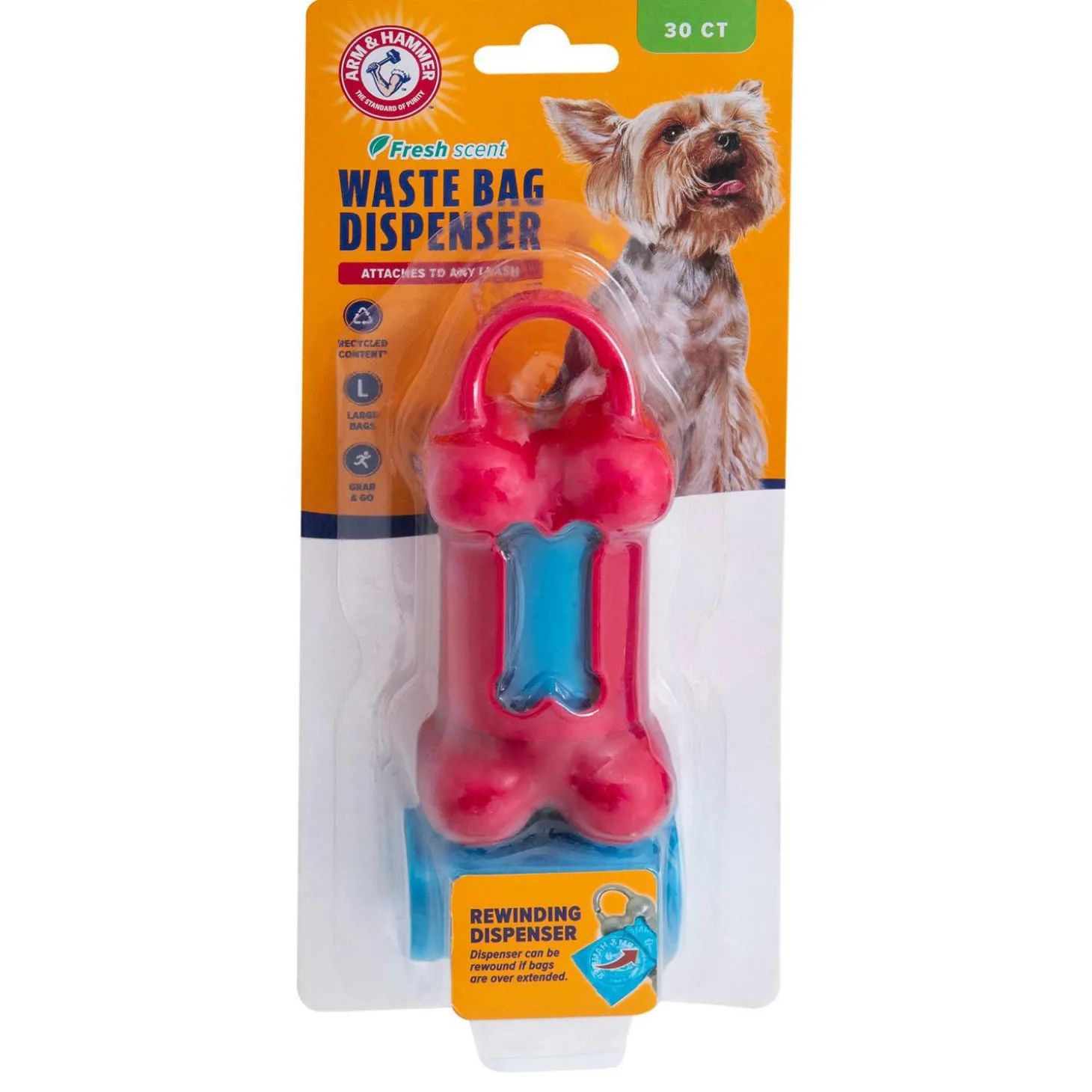 Bone Poopbag Dispenser & Waste Assorted Colour Bag Set