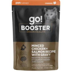 Booster Brain Health Minced Chicken + Salmon Recipe With Gravy Cat Food Topper