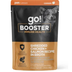 Booster Immune Health Shredded Chicken + Salmon Recipe in Broth Dog Food Topper