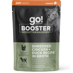 Booster Weight Management Shredded Chicken + Duck Recipe in Broth Adult Cat Food Topper
