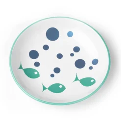Bubble Fish Saucer White/Turquoise
