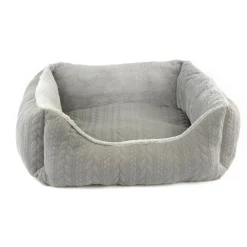 Cable Knit Grey Bolster Bed Grey
