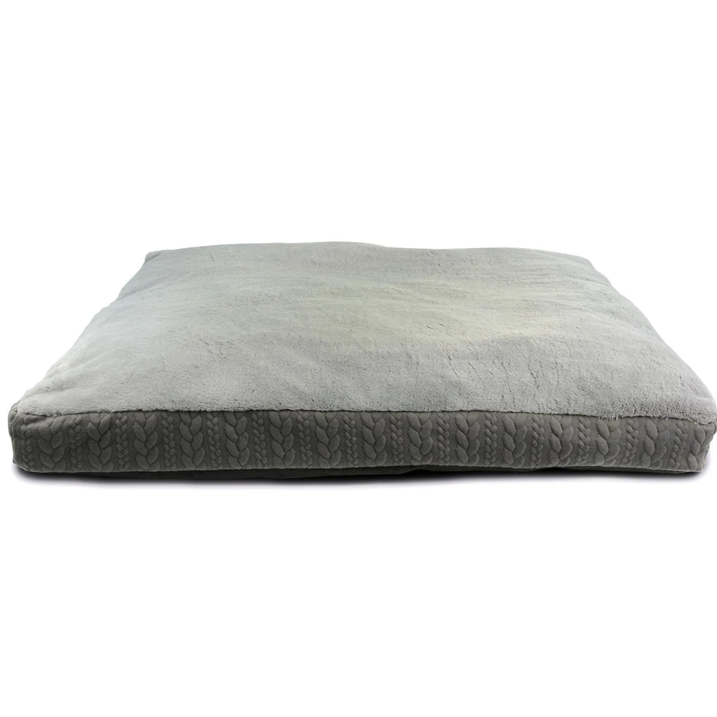 Cable Knit Gusset Mattress Bed Grey