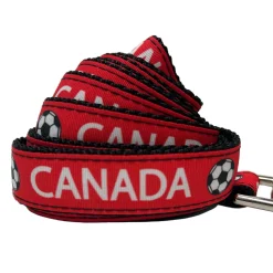 Canadian Soccer 5/8in Red & White Dog Leash