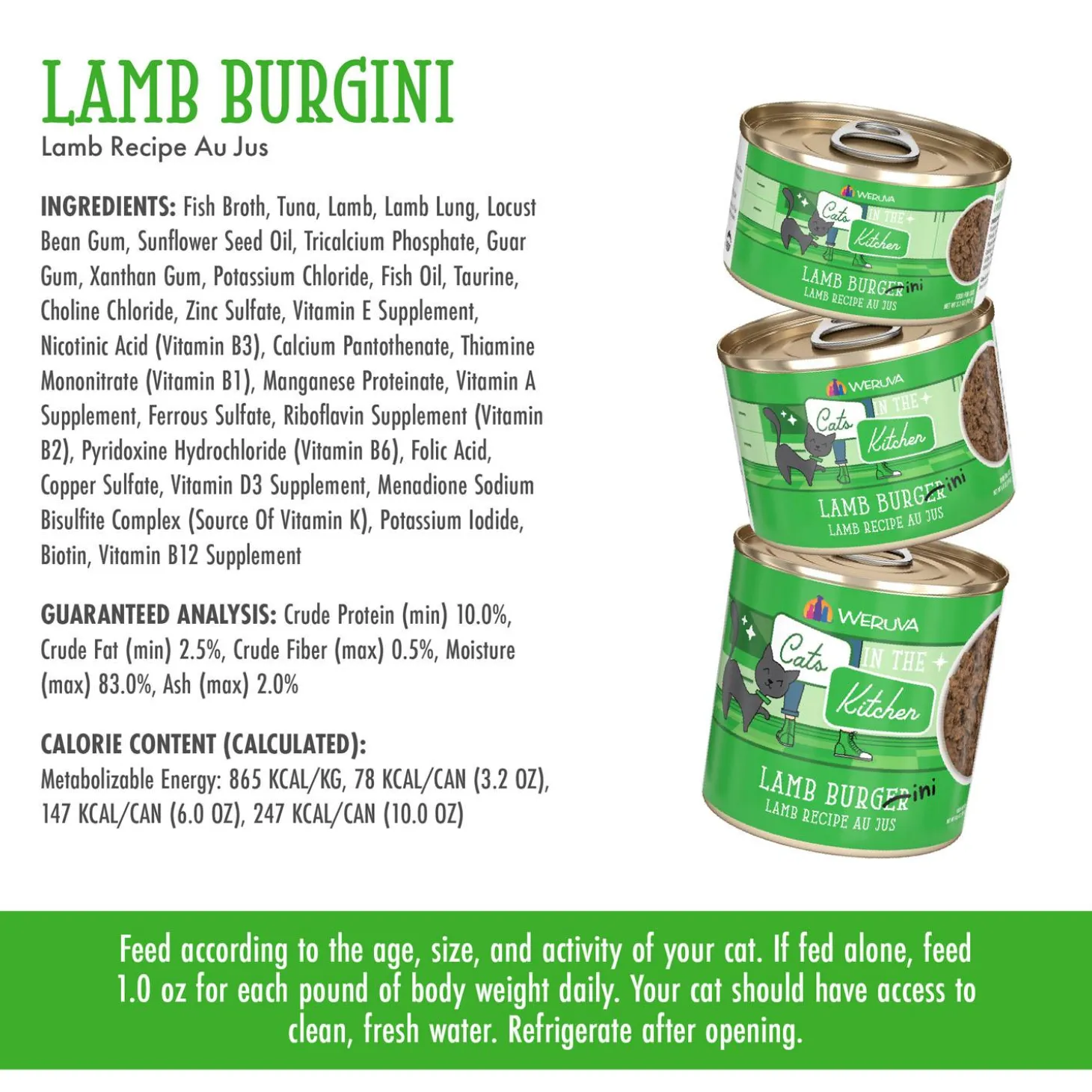 Cats in the Kitchen Lamb Burger-ini Lamb Recipe Adult Cat Food