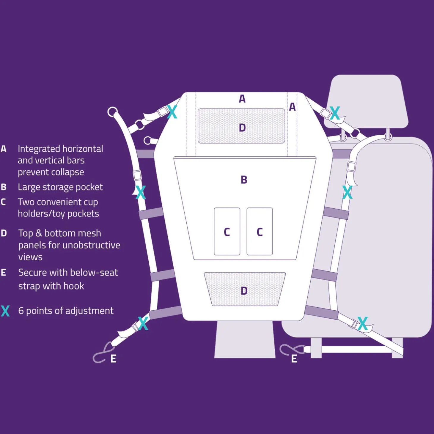 Charcoal Grey Backseat Barrier