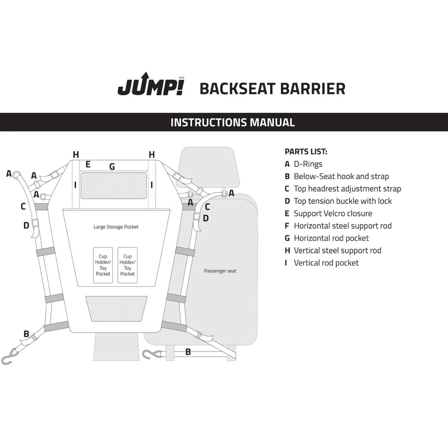 Charcoal Grey Backseat Barrier