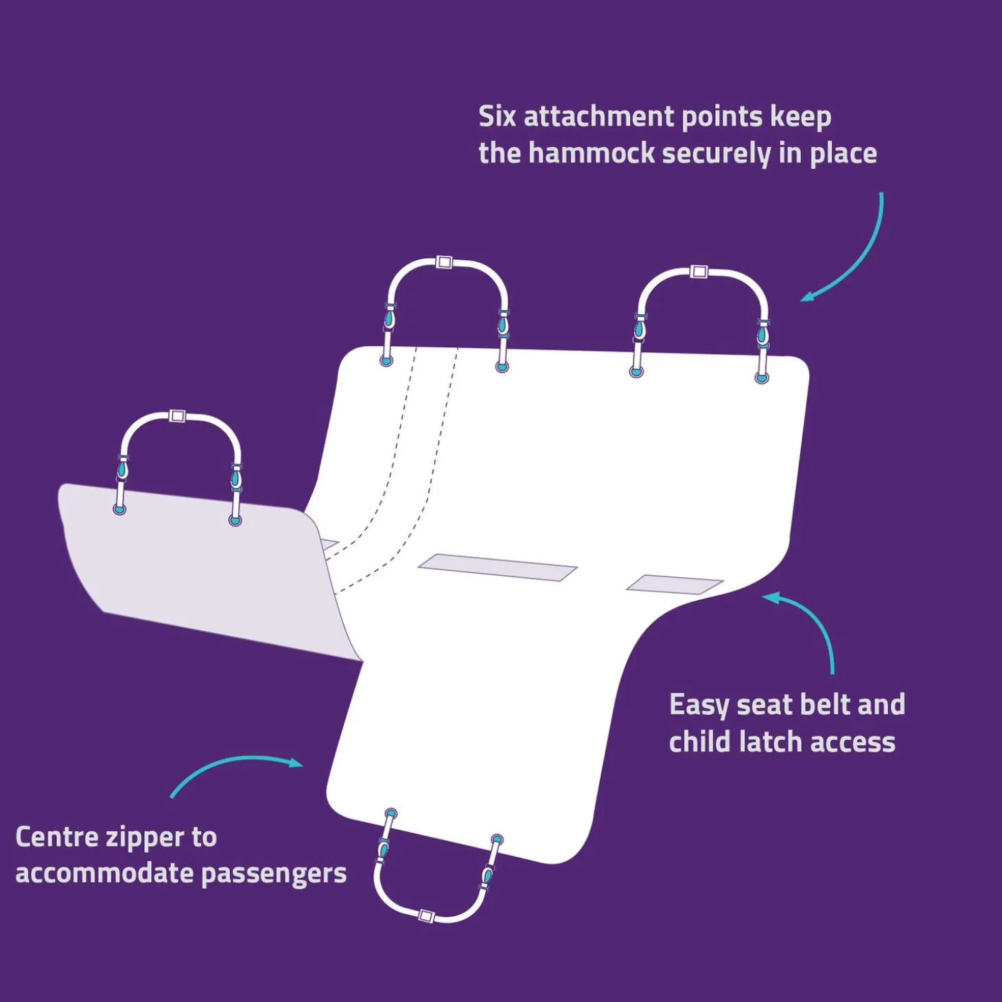 Charcoal Grey Car Hammock