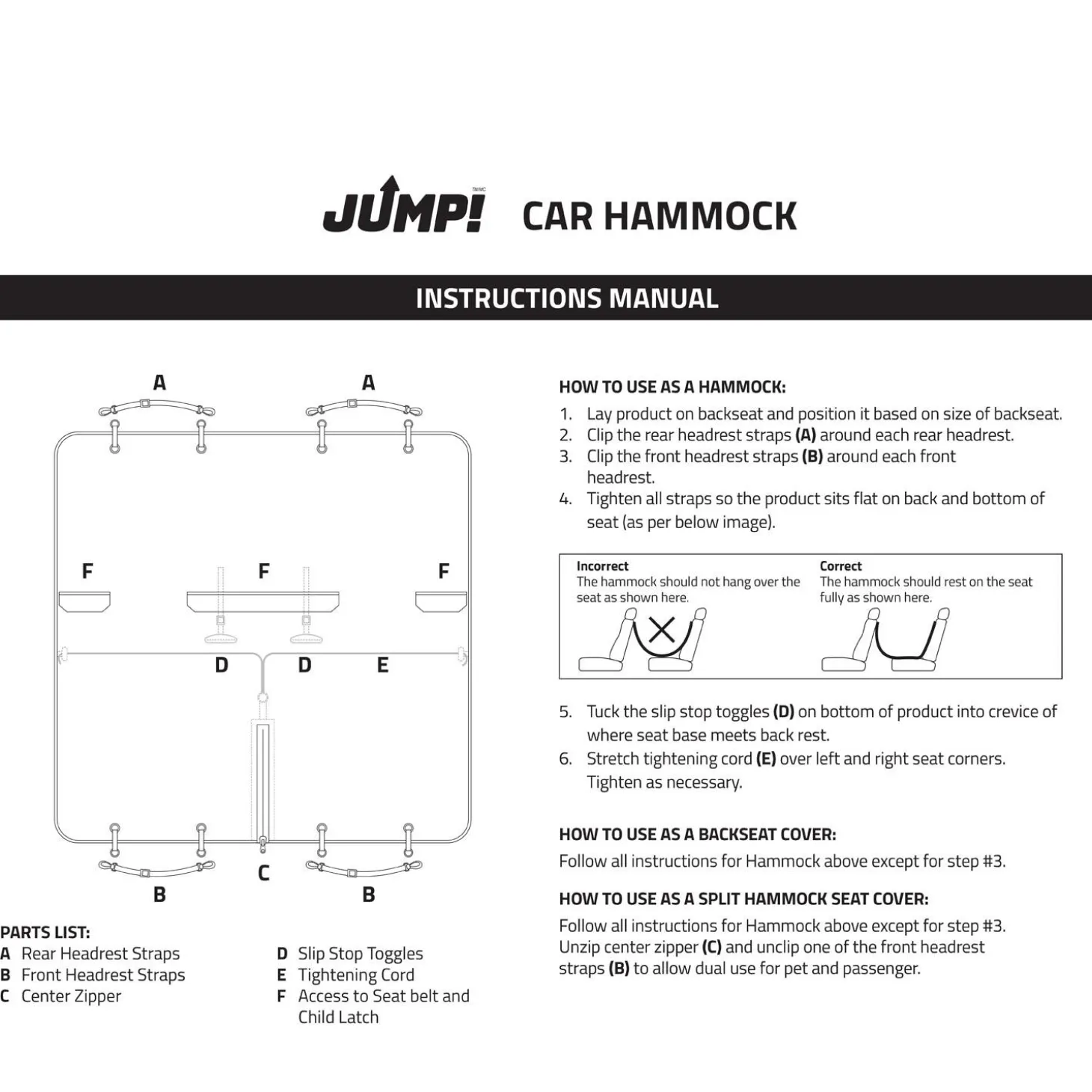 Charcoal Grey Car Hammock