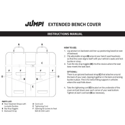 Charcoal Grey Extended Bench Cover