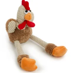 Checkers Skinny Rooster Brown Dog Toy