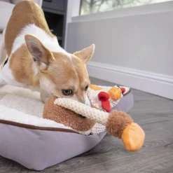 Checkers Skinny Rooster Brown Dog Toy