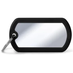Chrome Military with Black Rubber ID Tag