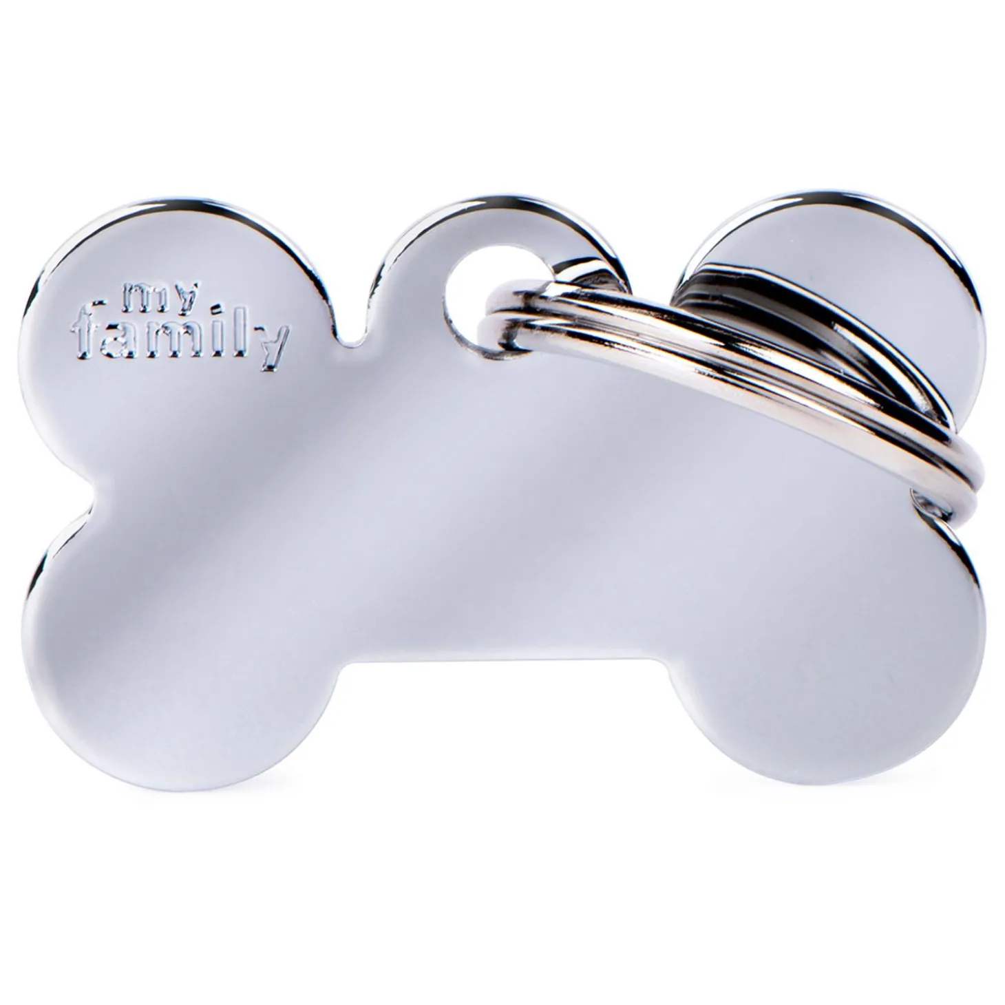 Chrome Plated Brass Bone ID Tag