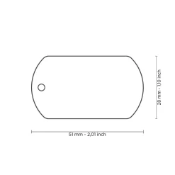 Chrome Plated Brass Military ID Tag