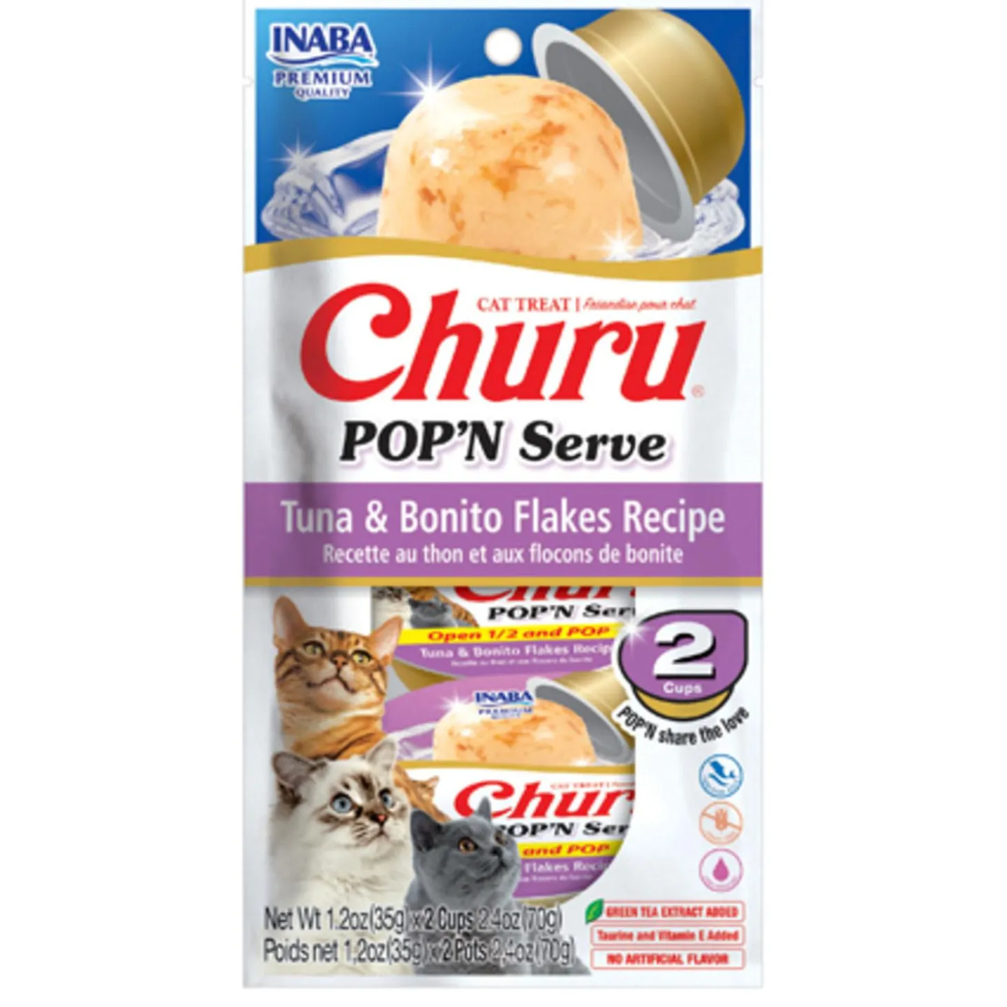 Churu Pop'n Serve Tuna & Bonito Flakes Recipe Cat Treats