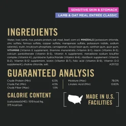 Classic Sensitive Skin & Stomach Lamb & Oat Meal Entree Adult Dog Food