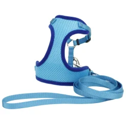 Comfort Soft Adjustable Blue Lagoon Mesh Cat Harness & Leash