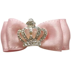 Crown Hair Clip Bow Pink