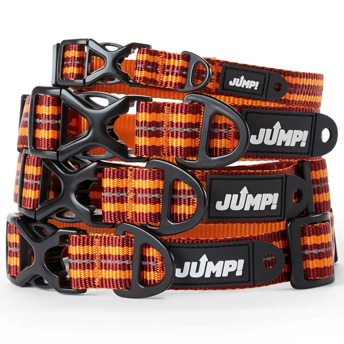 Discover Dog Reflective Adjustable Red & Orange Dog Collar